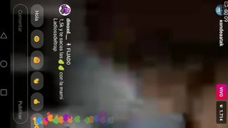 Hispanic teen recording boobs on instagram live